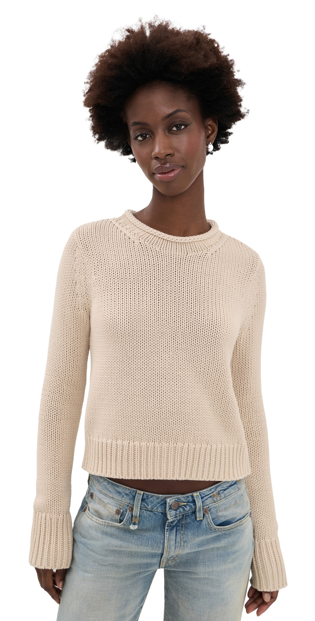 La Ligne Solid Mini Marina Sweater Sand XL | Shopbop