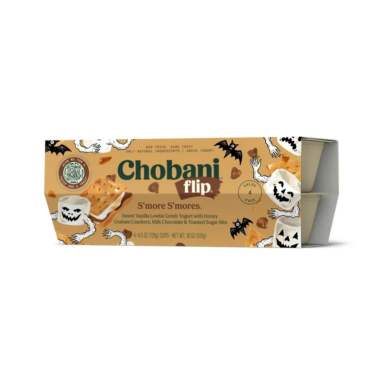 Chobani Flip Low-Fat Greek Yogurt, S'more S'mores 5.3 oz, 4 Count | Walmart (US)