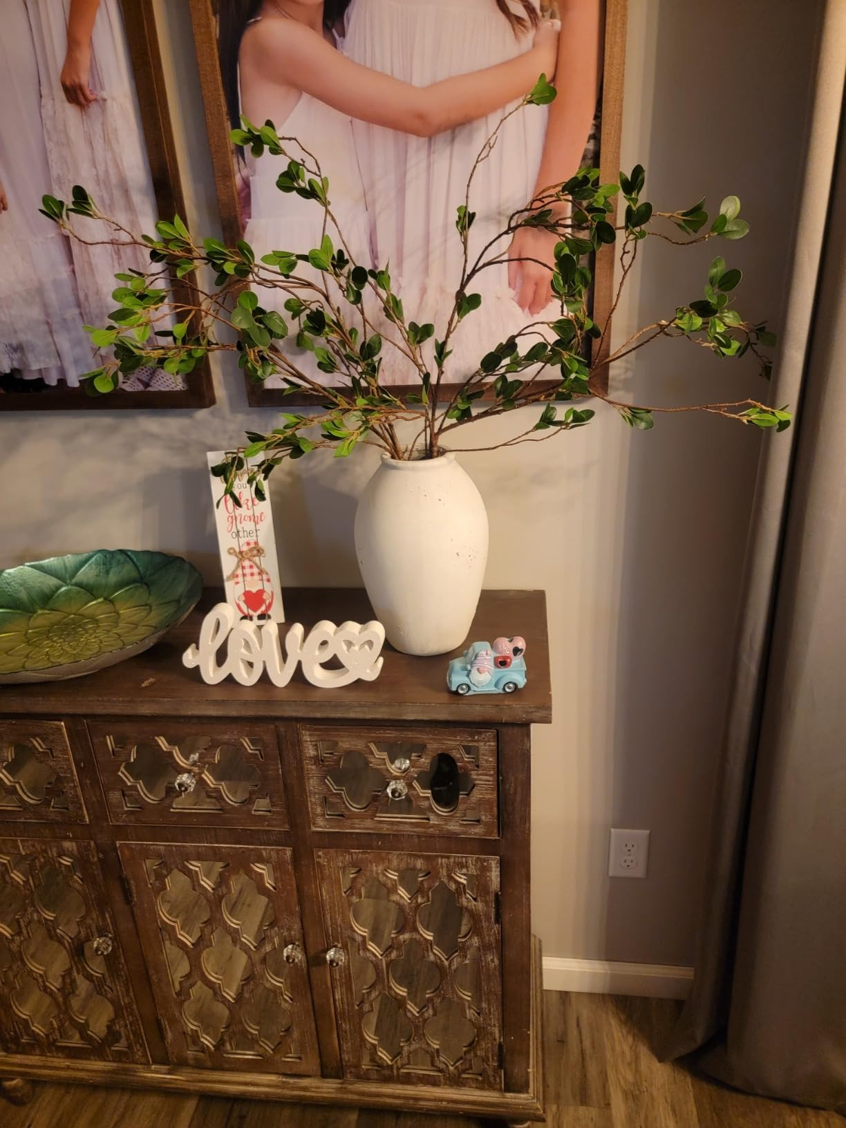 Sggvecsy 43’’ 4Pcs Artificial Ficus Branches Faux Leaf Spray Green Eucalyptus Branches Artifi... | Amazon (US)