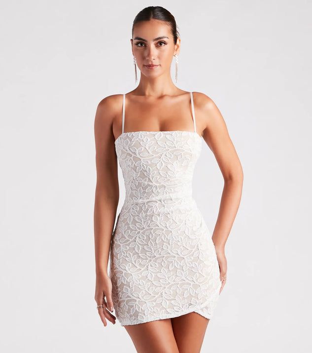 Picture-Perfect Glitter Lace Short Dress | Windsor Stores