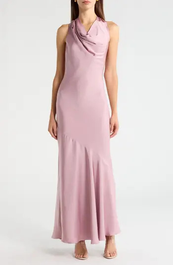 ASTR the Label Varya Cowl Neck Satin Maxi Slipdress | Nordstrom | Nordstrom