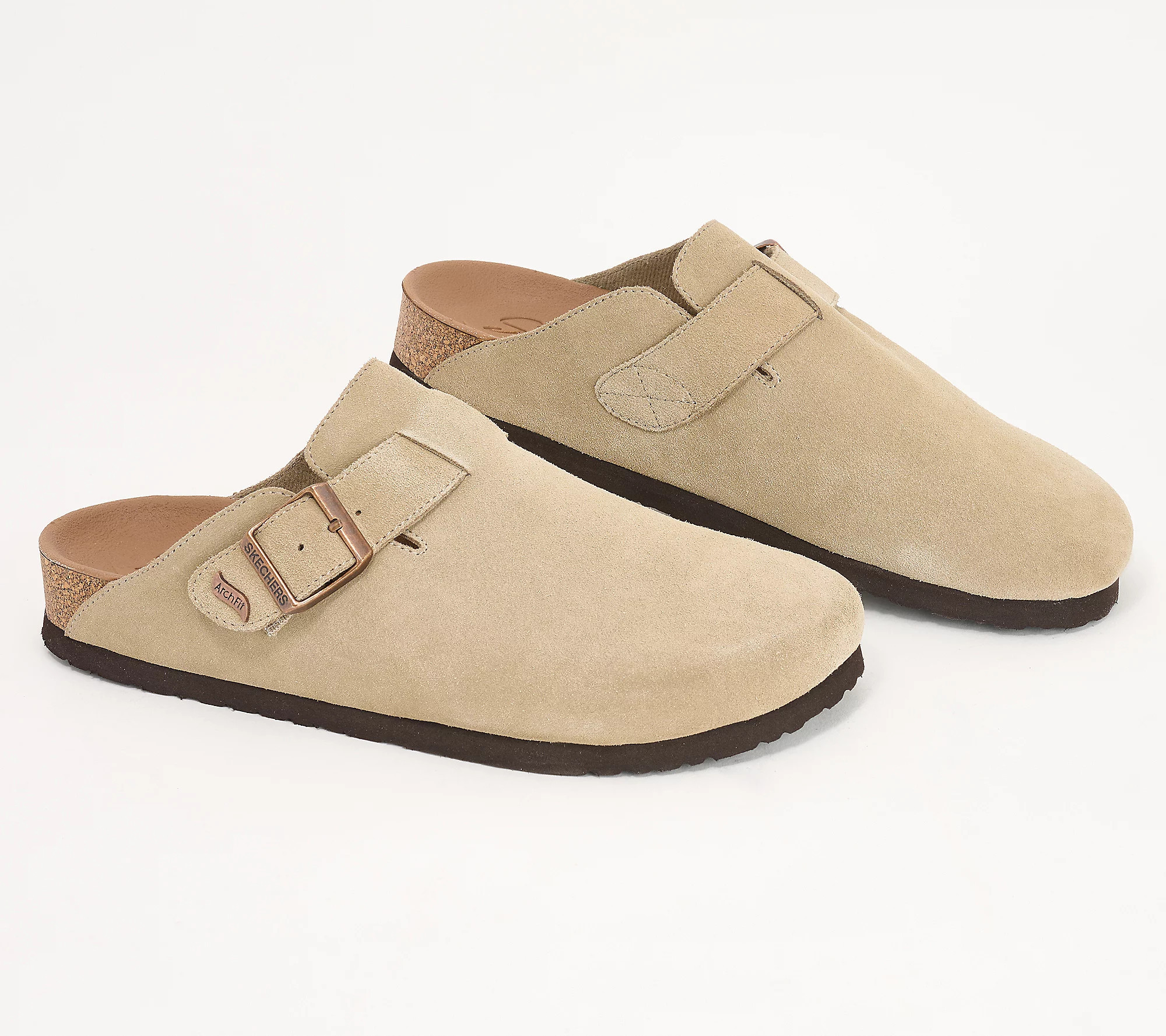 As Is Skechers Arch Fit Granola Suede Clogs | QVC