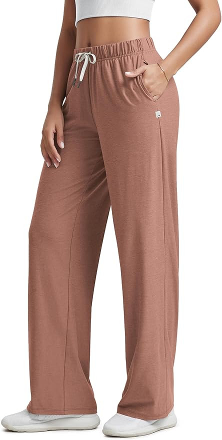 ODODOS Women's Straight Leg Pants Ultra Soft Stratum Tech Relaxed Casual Pajama Lounge Pants with... | Amazon (US)