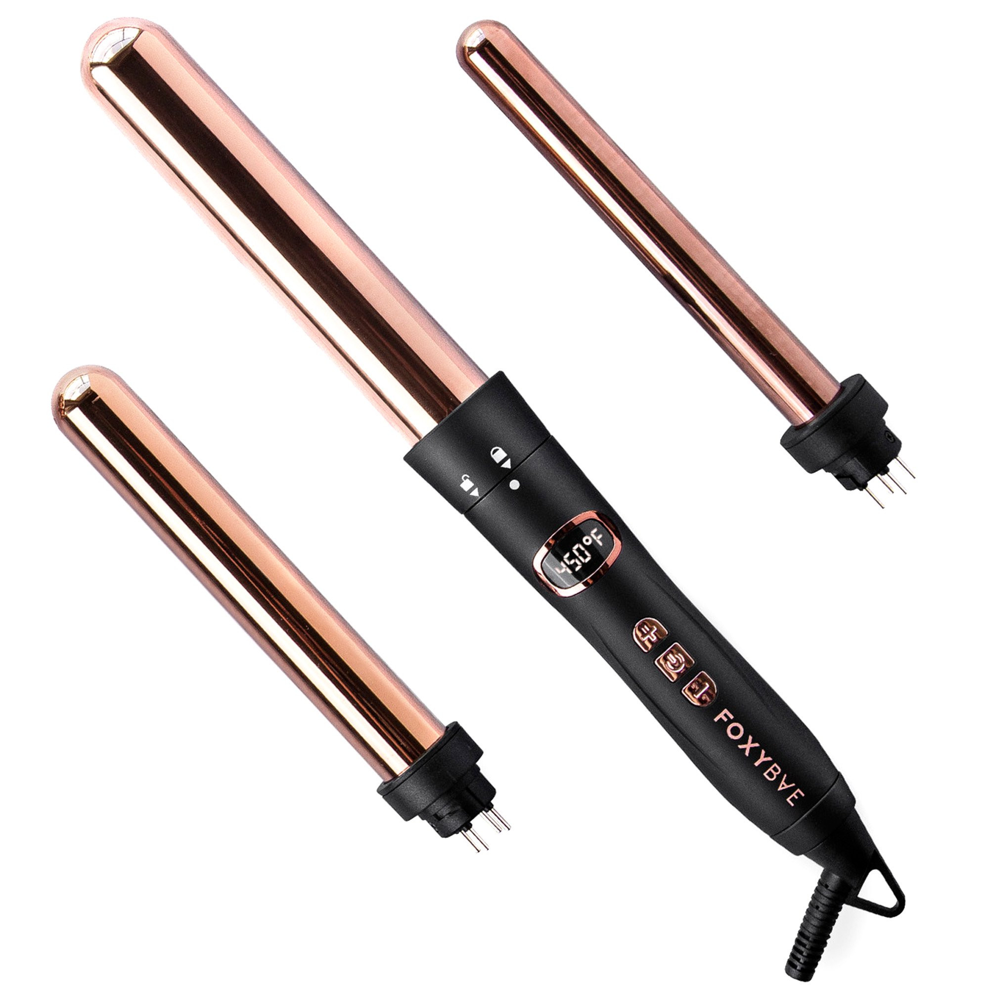 ($229 Value) FoxyBae The Trinity 3 In 1 Rose Gold Curling Wand | Walmart (US)