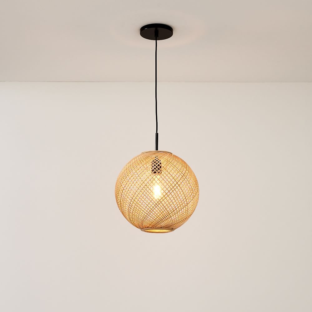 Woven Globe &amp;quot; Pendant Dark Bronze Natural (14&amp;quot;&amp;quot;) | West Elm (US)