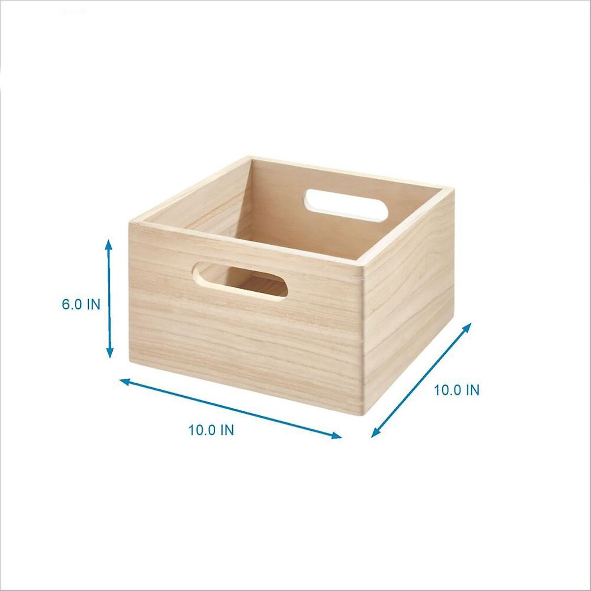 THE HOME EDIT Narrow Wooden All-Purpose Bin Sand | The Container Store