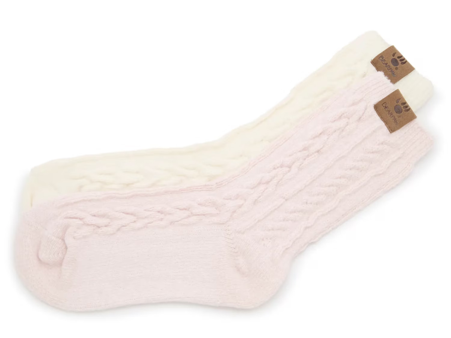 Bearpaw Super Soft Kid's Crew Socks 2 Pack | Girl's | White/Pink | Size One Size | Socks | Crew | DSW