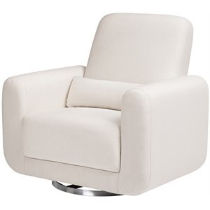 Babyletto Tuba Polyester Fabric Swivel Glider in Performance Cream Eco-Weave | Homesquare