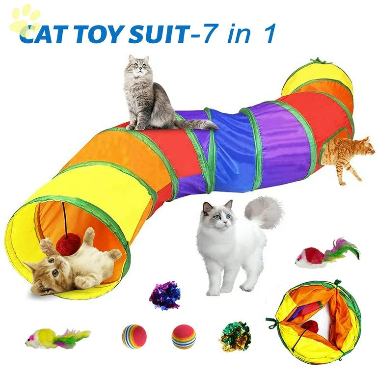 Semfri Cat Toys Tunnels Collapsible Pets Cat Jungle Tunnels Kitty Toys Balls | Walmart (US)