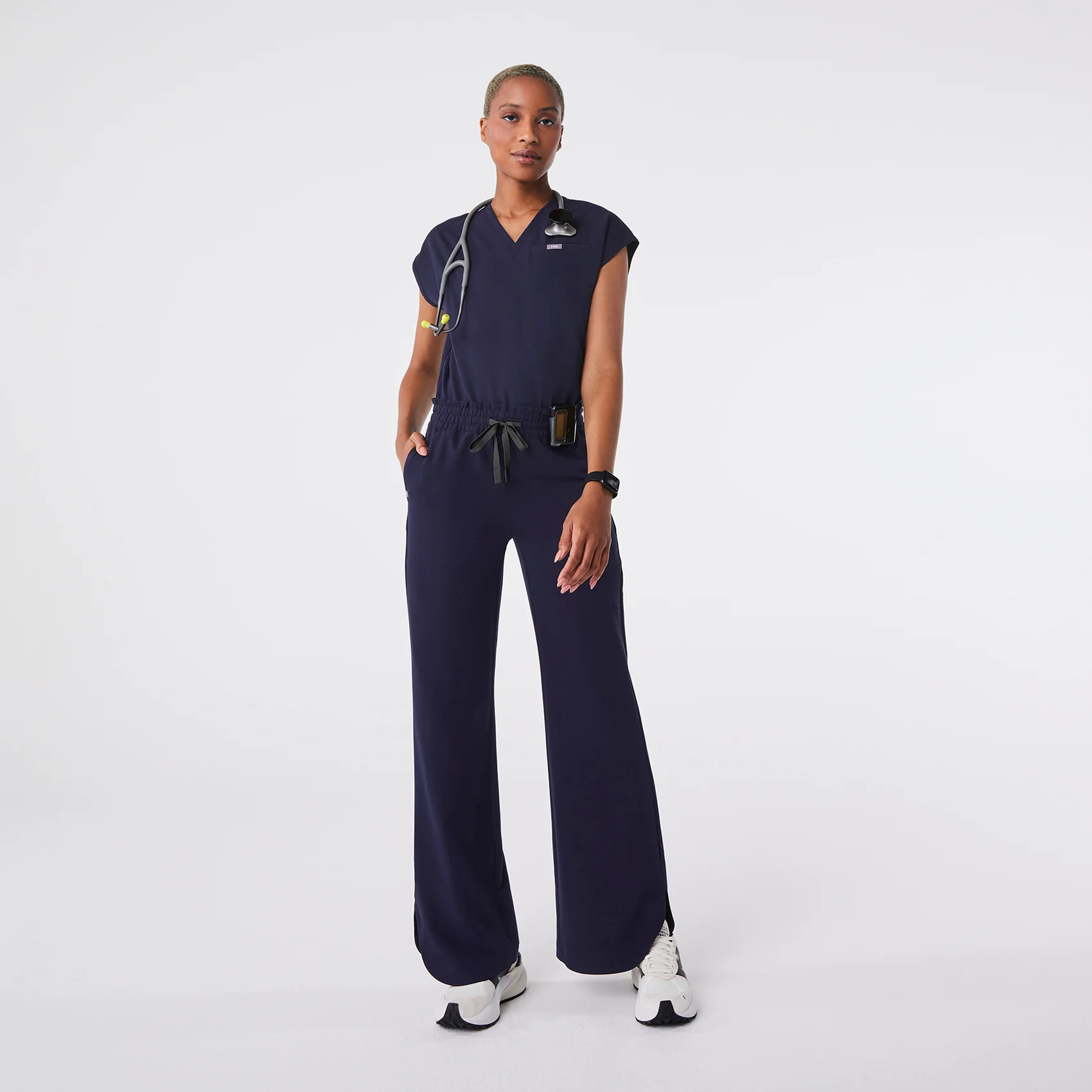 Women’s High Waisted Marseille Wide Leg Scrub Pants - Navy · FIGS | FIGS