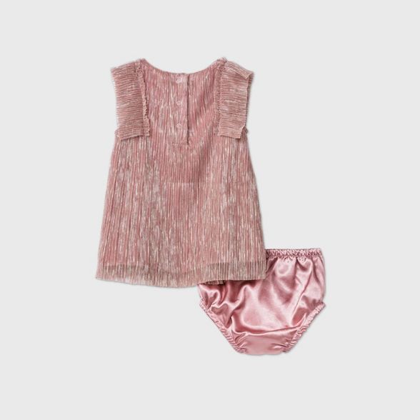 Baby Girls' Pleated Mesh Lurex Dress - Cat & Jack™ Pink | Target