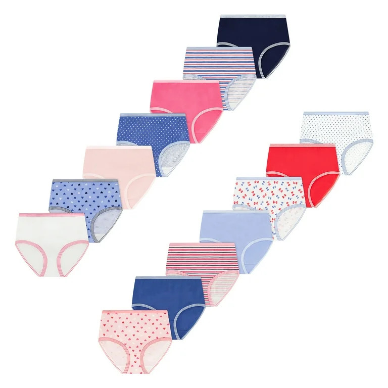 Wonder Nation Girls Cotton Brief Underwear, 14-Pack, Sizes 4-18 | Walmart (US)