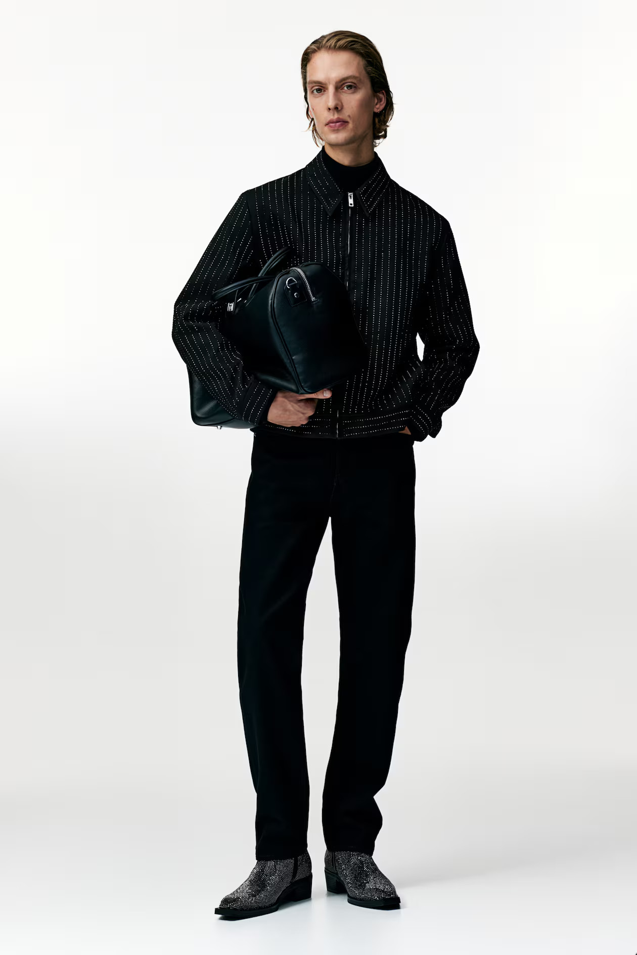 Regular Fit Rhinestone-Embellished Jacket | H&M (US + CA)