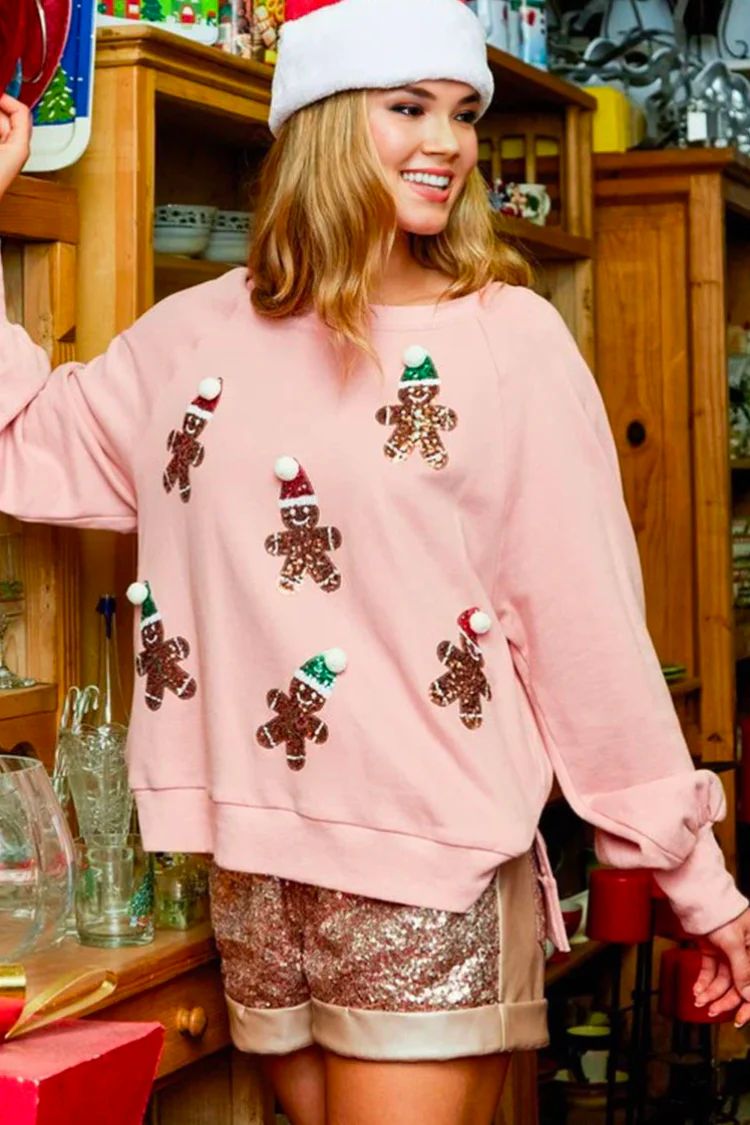Sequin Gingerbread Man Sweatshirt | Confête