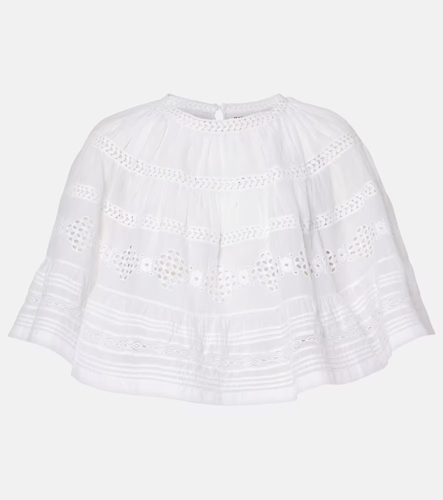 Marant Etoile Dilama lace-trimmed cotton voile top | Mytheresa (INTL)