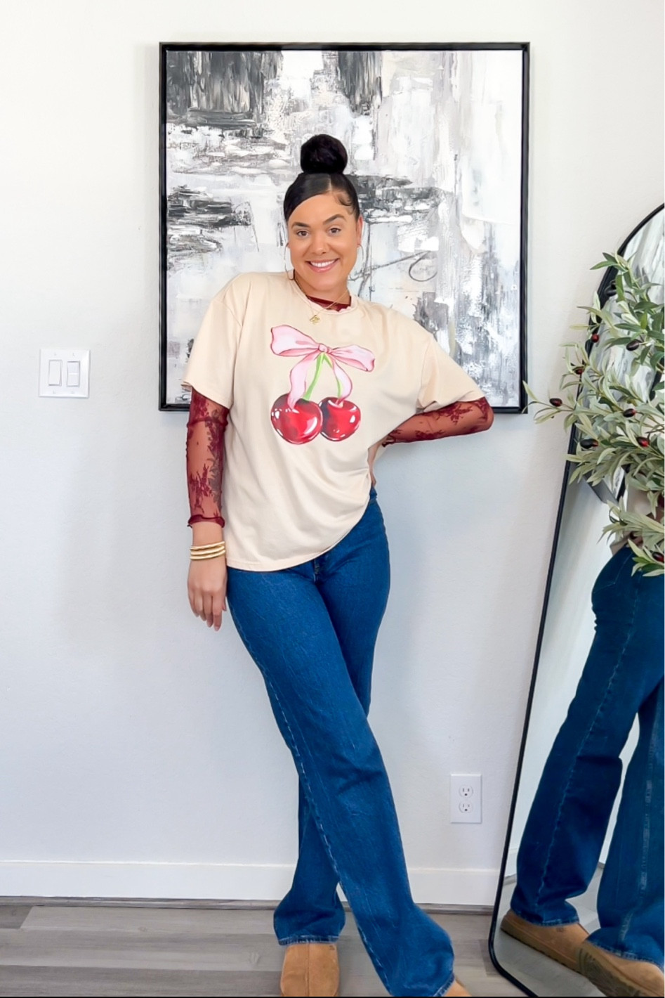 Layering mesh top with graphic tee

#LTKStyleTip #LTKFindsUnder50 #LTKFallSale