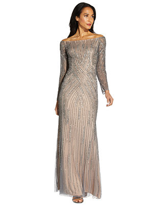 Women's Sequin Off-The-Shoulder Gown | Macy's