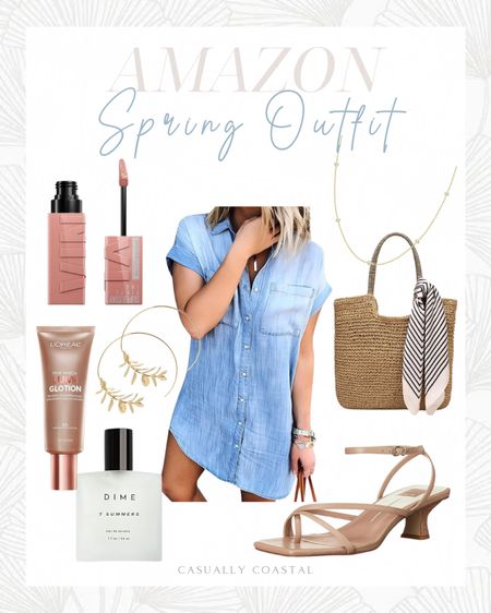 Amazon Spring Outfit 
-
Amazon denim dress, Amazon denim shirt dress, coastal style, Amazon dresses, spring style, Amazon sandals, heeled sandals, dime beauty perfume, coastal outfit, Amazon vacation outfit, denim casual tunic top, dolce vita heels, state tote bag, Amazon tote bag, Amazon beach bag, Amazon woven tote bag, summer beach handbag, rattan handbag, maybelline super stay vinyl ink long wear no budge liquid lip color, Maybellinr liquid lip, time perfume 7 summers, L’Oréal lumi glotion, Amazon jewelry, big gold hope earrings, Amazon earrings, Amazon necklace, leaf open hoop earrings, 14k gold plated station necklace 

#LTKstyletip #LTKfindsunder50 #LTKfindsunder100