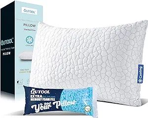 QUTOOL Cooling Bed Pillows for Sleeping Shredded Memory Foam Pillows - Gel Pillow Adjustable Pill... | Amazon (US)