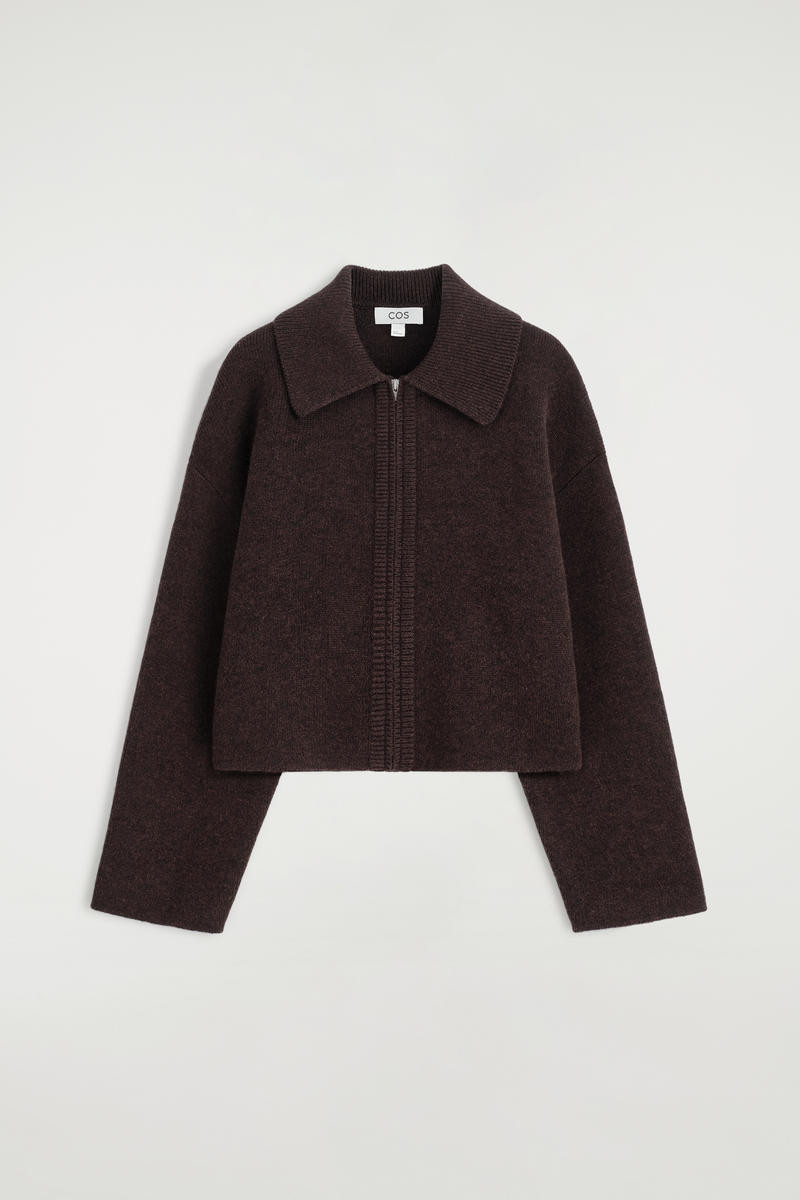 Cropped Knitted Merino Wool Jacket | COS (US)