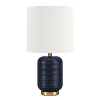 Lambert 15 in. Matte Navy Ceramic Mini Accent Lamp | The Home Depot
