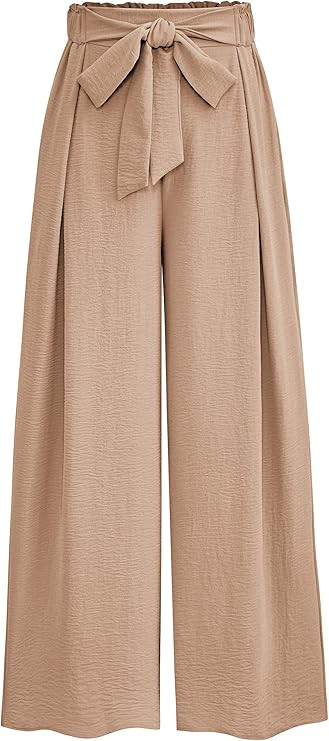 PRETTYGARDEN Women's Wide Leg Work Pants Business Casual High Waisted Loose Palazzo Trouser Summe... | Amazon (US)