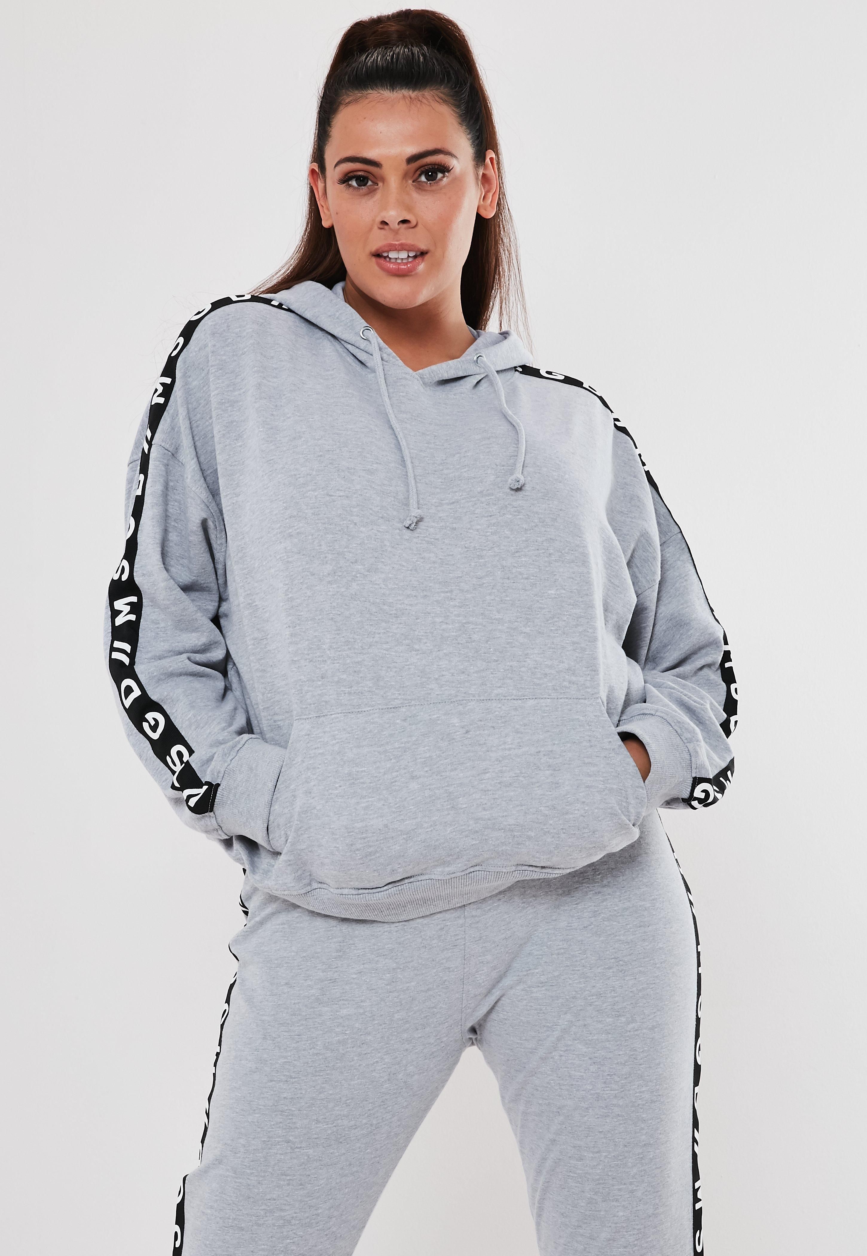 Plus Size Active Gray Co Ord MSGD Lounge Hoodie | Missguided (US & CA)