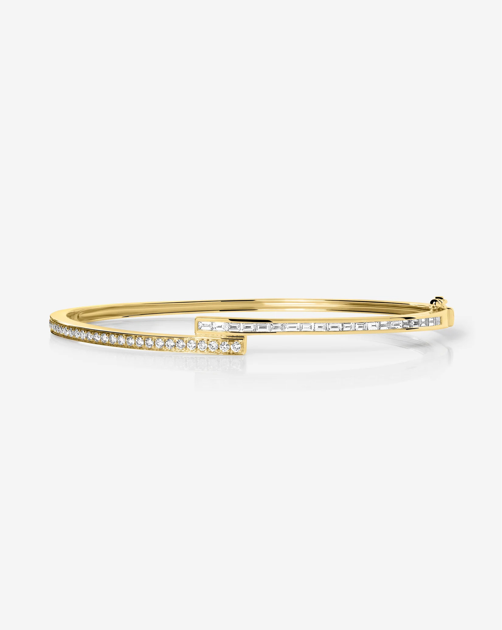 Baguette + Round Diamond Wrap Bangle | Ring Concierge