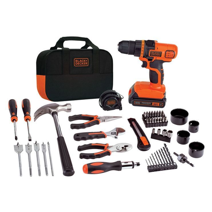Black & Decker 20V MAX Lithium-Ion 3/8" Cordless Drill Driver Kit with 68-Piece Project Set (3 Ah... | Target