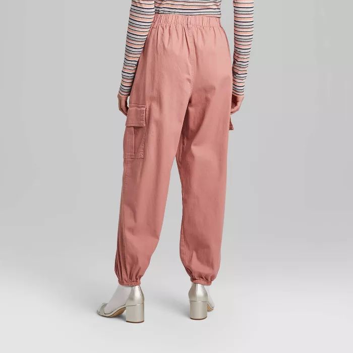Women's High-Rise Baggy Cargo Pants - Wild Fable™ Rose | Target
