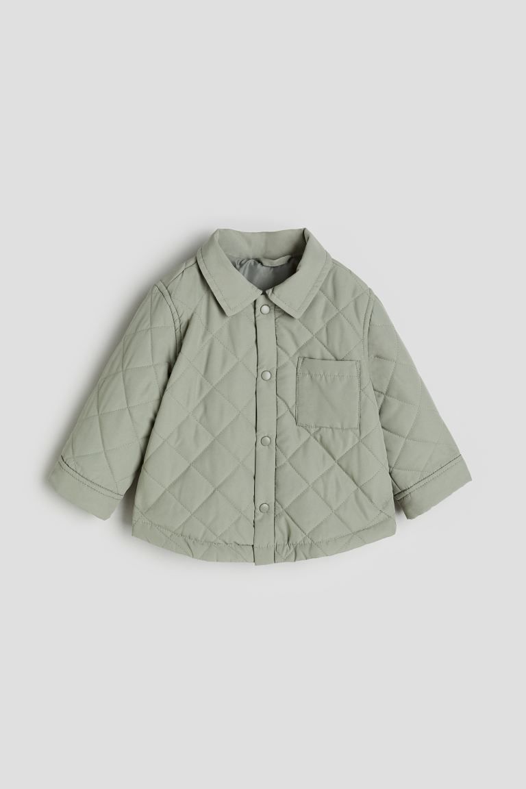 Quilted Shacket - Light khaki green - Kids | H&M US | H&M (US + CA)