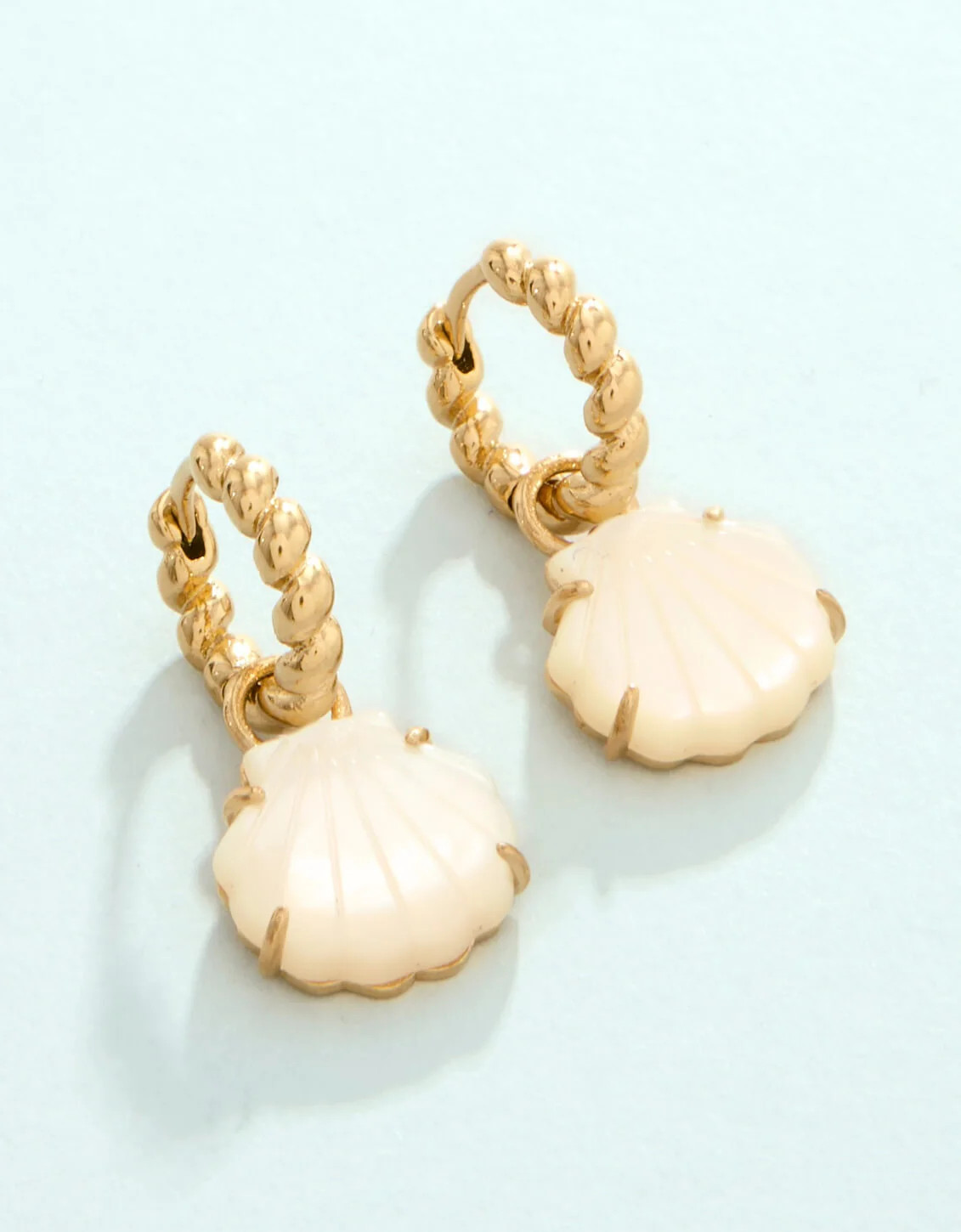 Carved Shell Convertible Hoop Earrings Mother-of-Pearl | Spartina 449
