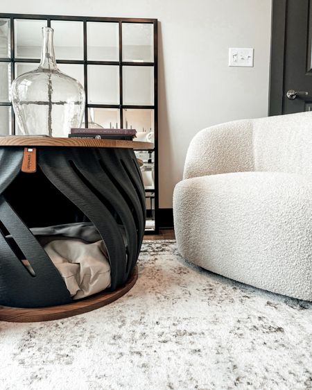 Small Apartment Essentials: Living Room & Office Finds.  The Goop Bouclé Swivel Chair. Visit lindseyandcoco.com for details on The Ripple Pet Home under “CB2 Inspired.” Pet home coffee table.

#LTKSeasonal #LTKStyleTip #LTKHome