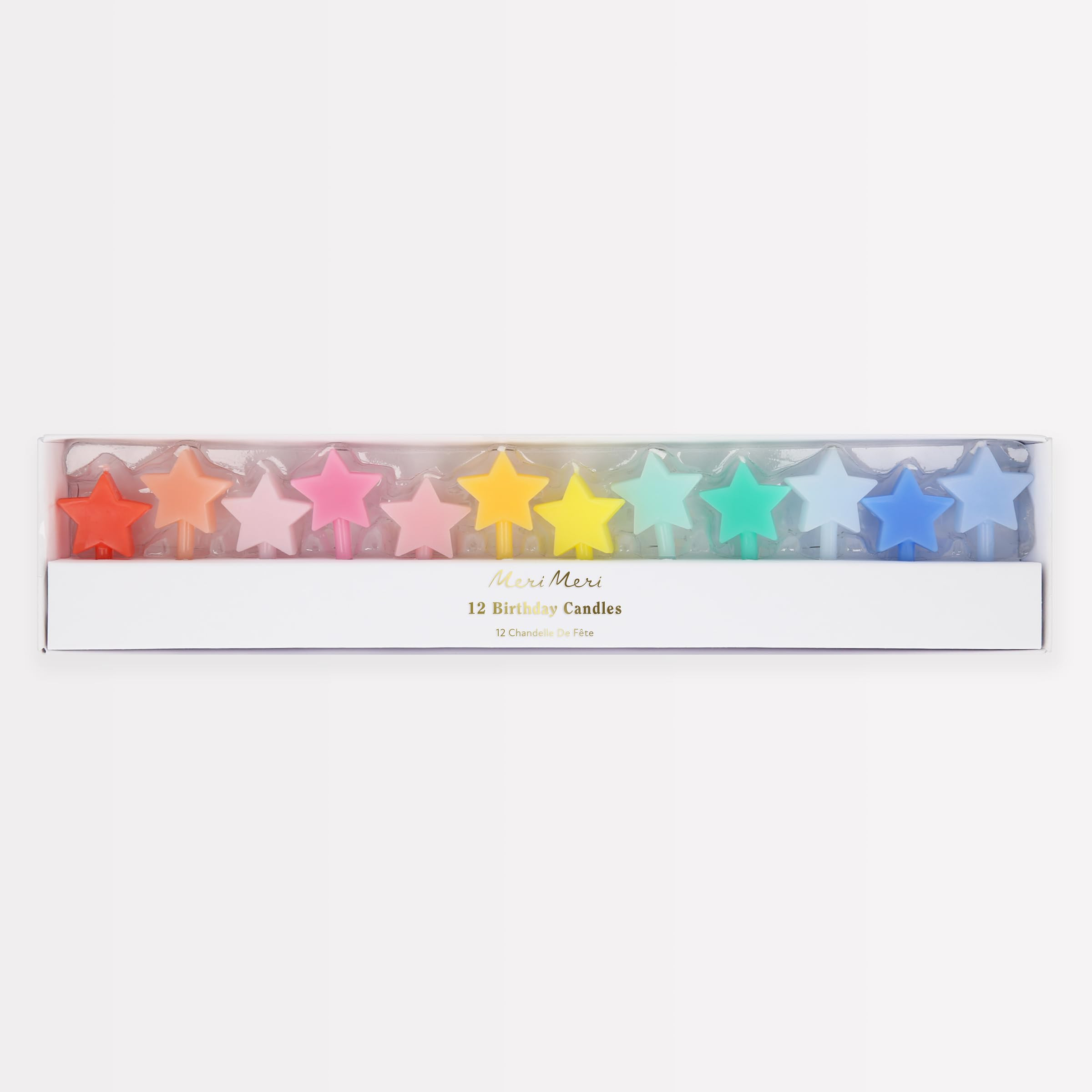 Meri Meri Rainbow Star Candles (Pack of 12), Baby Shower and Briald Show Candles for Cakes and Cu... | Amazon (US)