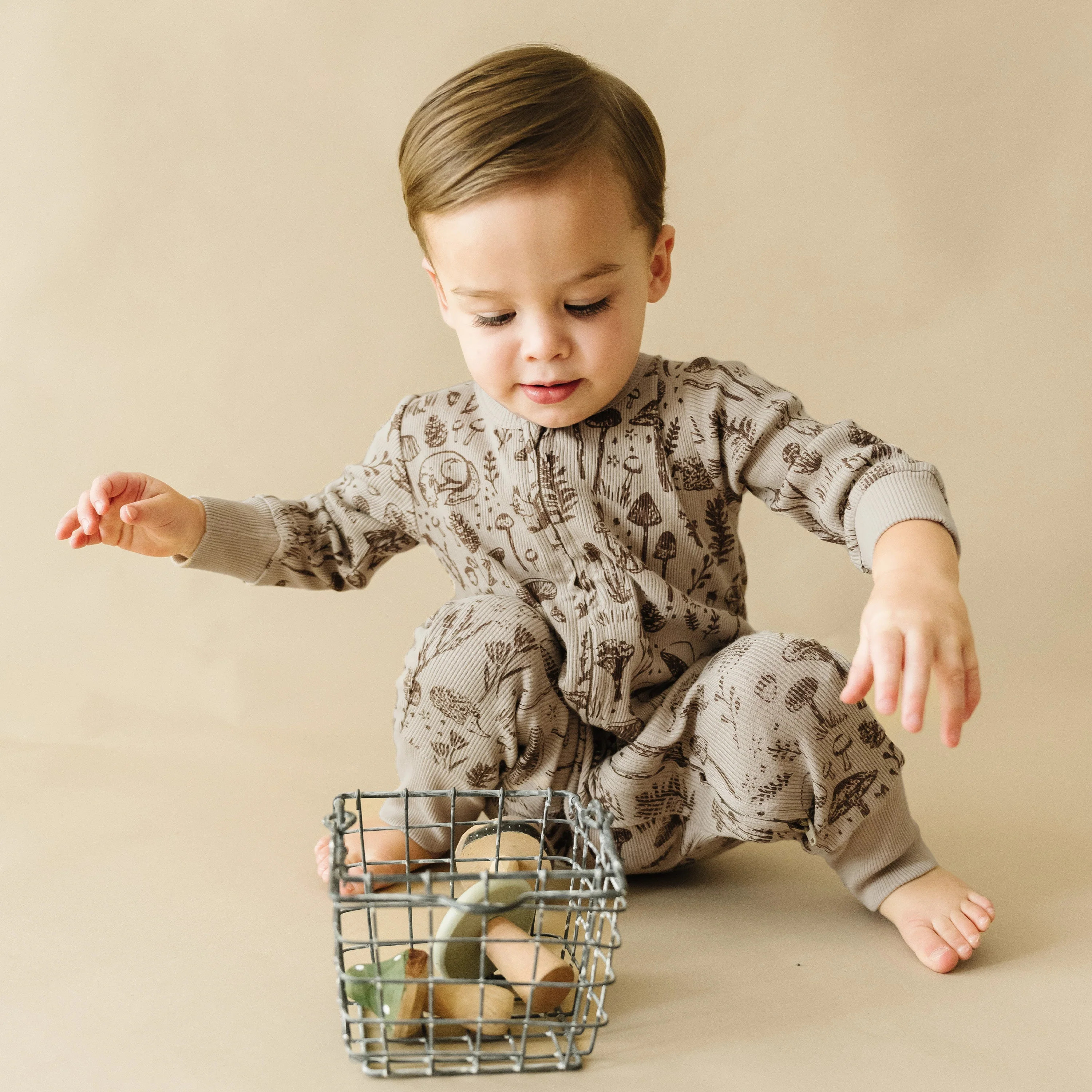Organic 2-Way Zip Romper - Woodland | Makemake Organics | Makemake Organics