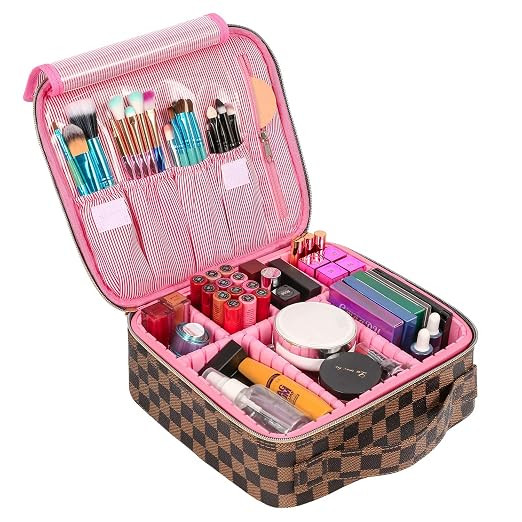 SSSCase Travel Makeup Bag Cute Cosmetic Case Professional Train Case Large Make Up Box Storage Or... | Amazon (US)