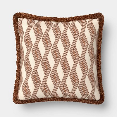 Square Broken Stripes Pillow Khaki/Brown  - Threshold™ | Target