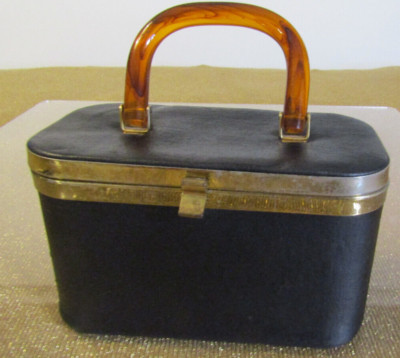Vintage , JR Florida, Box Purse, Lucite Handle ,Julius Resnick Handbag , Black | eBay US