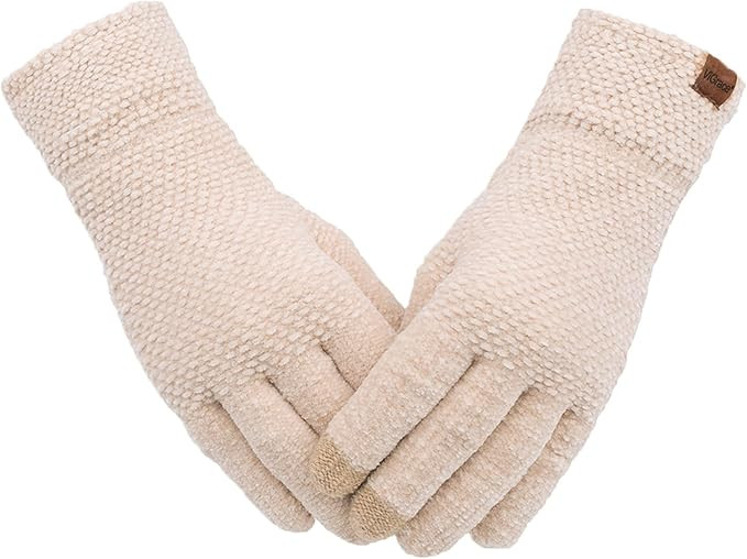 ViGrace Winter Touchscreen Gloves for Women Chenille Warm Knit with 3 Touch Screen Fingers Textin... | Amazon (US)