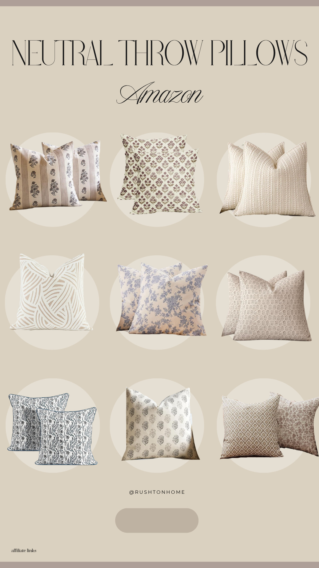Neutral throw pillows, amazon pillow covers, beige throw pillows, patterned neutral pillows, blue and white pillows, block print pillows, modern farmhouse pillows, organic modern decor pillows, decorative couch pillows, textured neutral pillows, living room pillow styling, affordable pillow covers, amazon home decor finds, mix and match pillows 

 #LTKHome