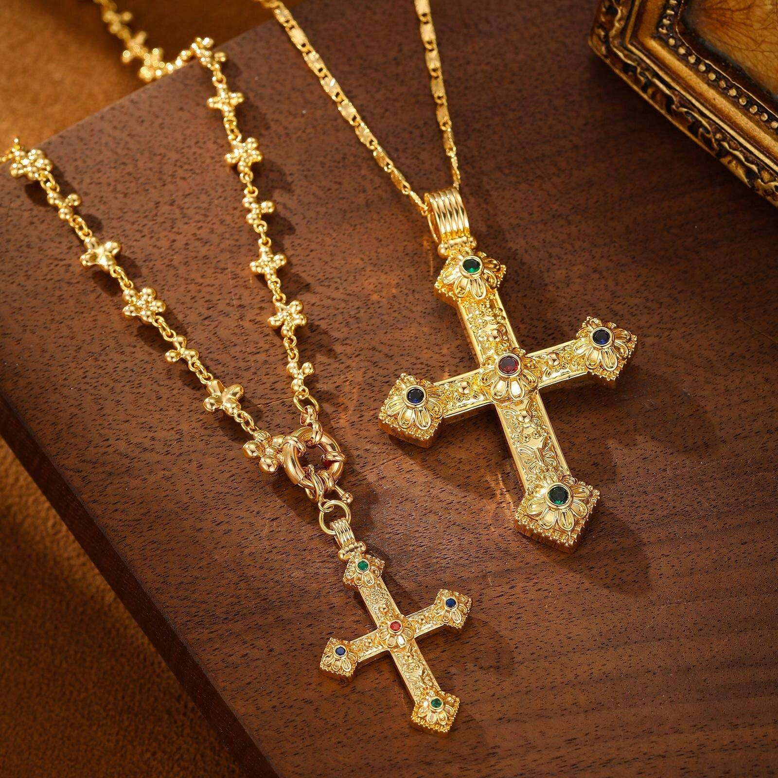 A European And American Light Luxury Women's Cross Long Necklace, Suitable For Festivals, Birthda... | SHEIN