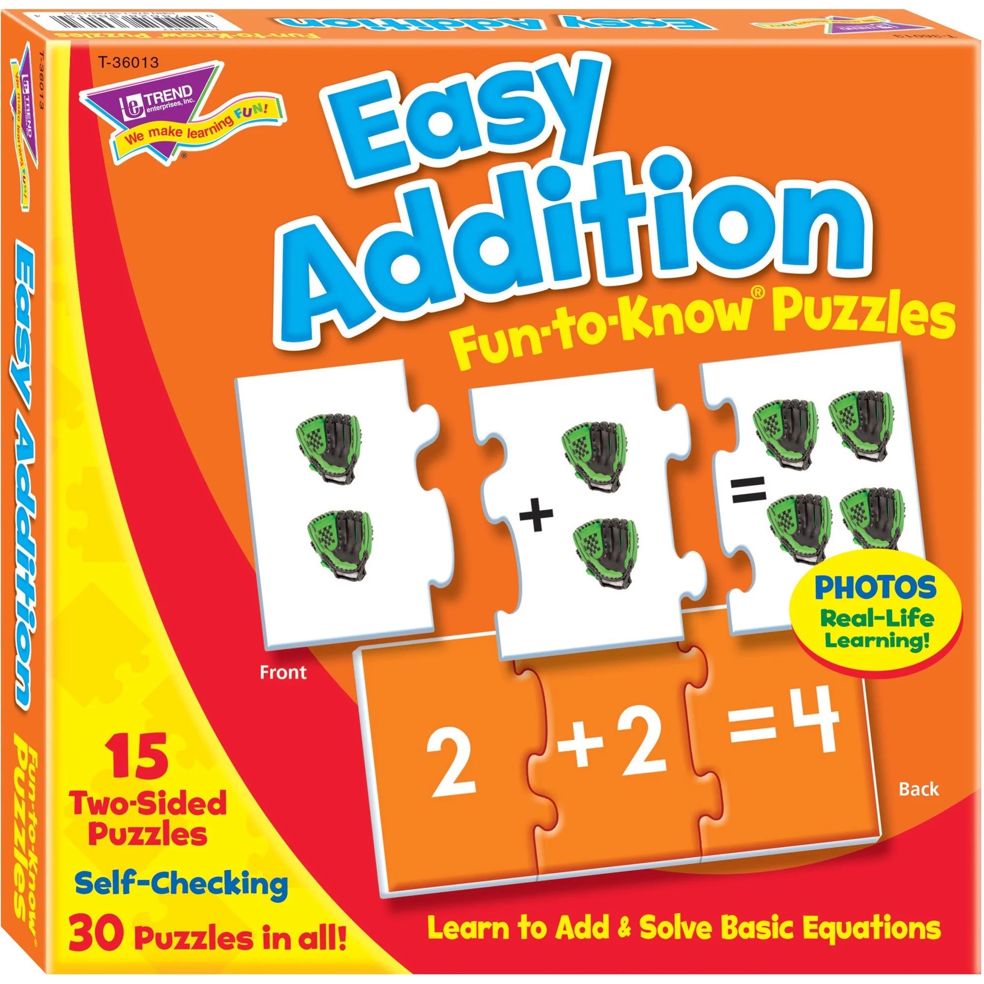 Trend, TEPT36013, Easy Addition Fun-to-Know Puzzles, 1 Each, Multicolor | Walmart (US)