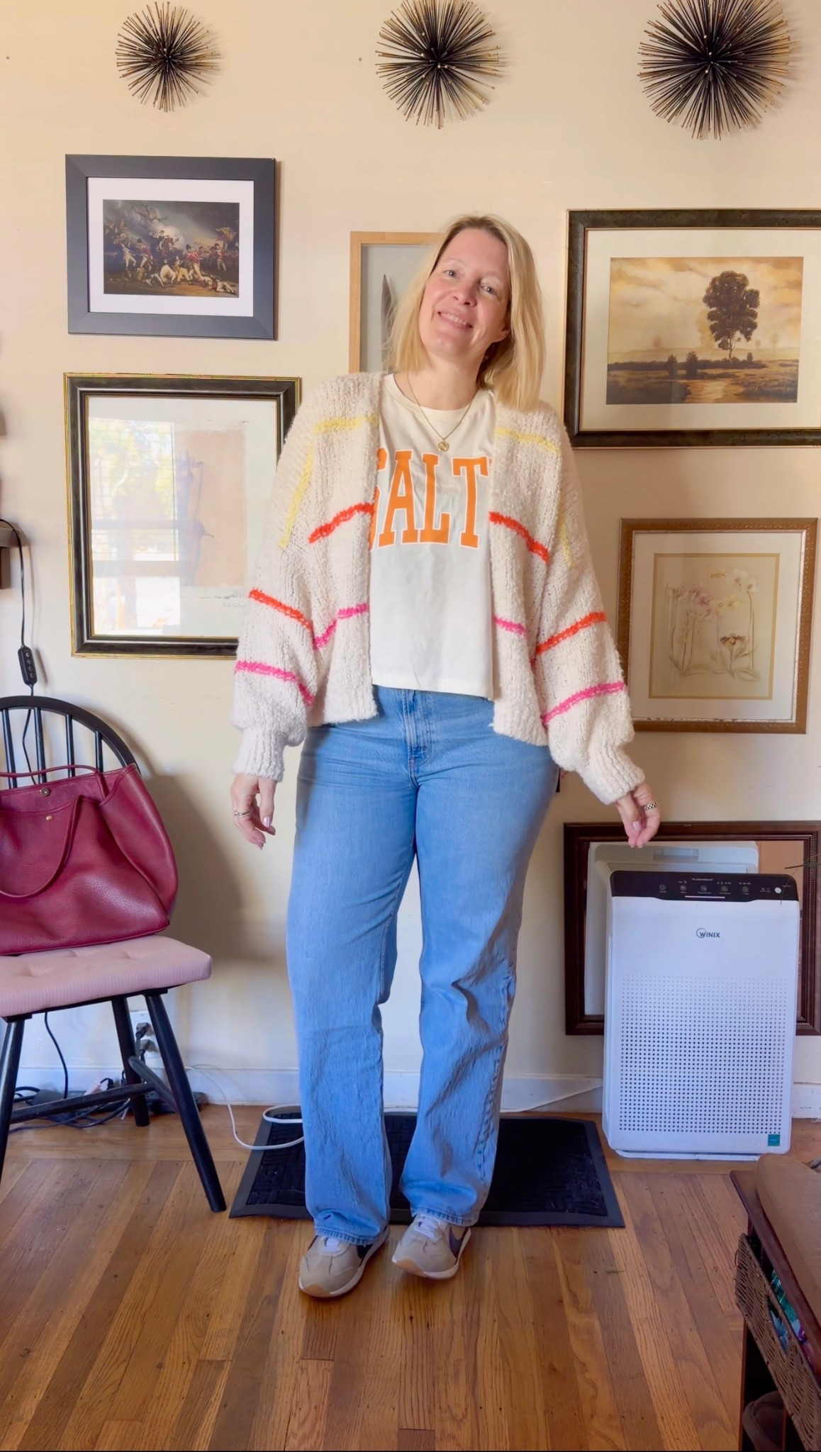 Spring ready with my salty tee 

cardigan o/z
tee large 
jeans 31 long 
shoes 7.5



#LTKOver40 #LTKMidsize #LTKTall