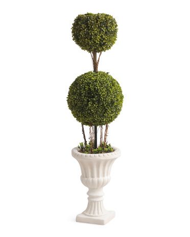 48in Outdoor Double Ball Topiary In Urn | TJ Maxx