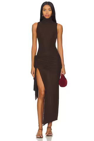 Ronny Kobo Crystal Dress in Chocolate Brown from Revolve.com | Revolve Clothing (Global)