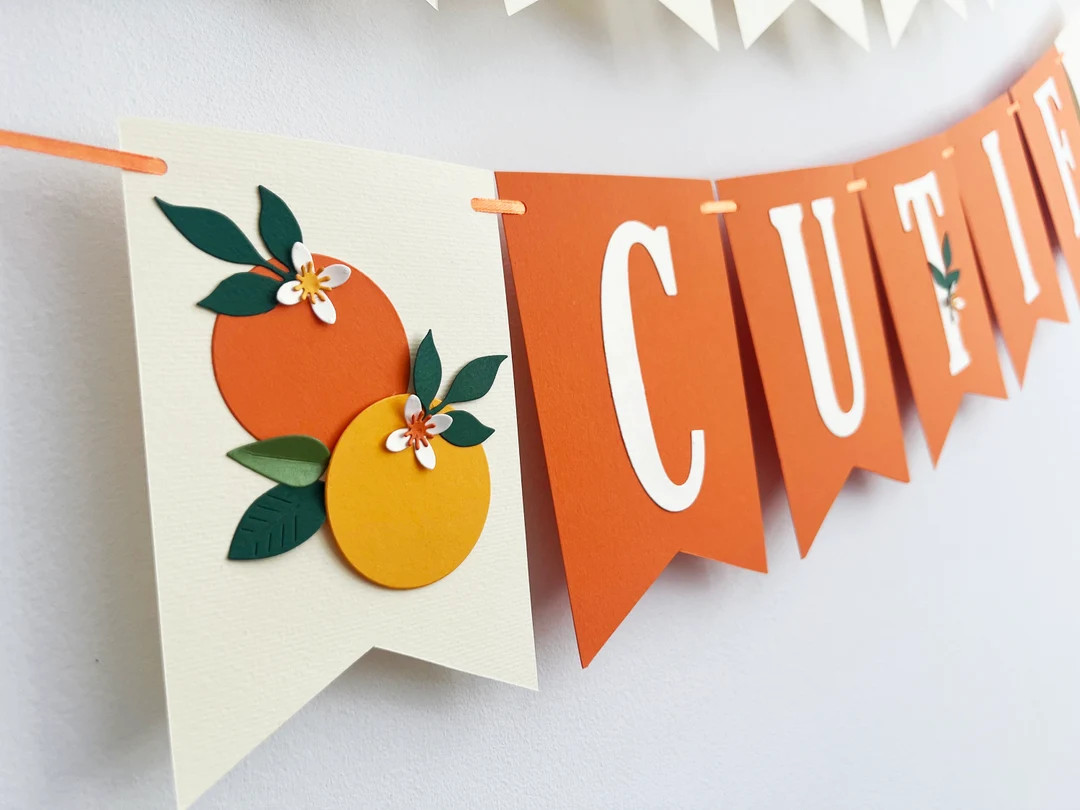 Little Cutie Baby Shower Decorations Little Cutie Banner. Orange, Clementine Baby Shower. Little ... | Etsy (US)