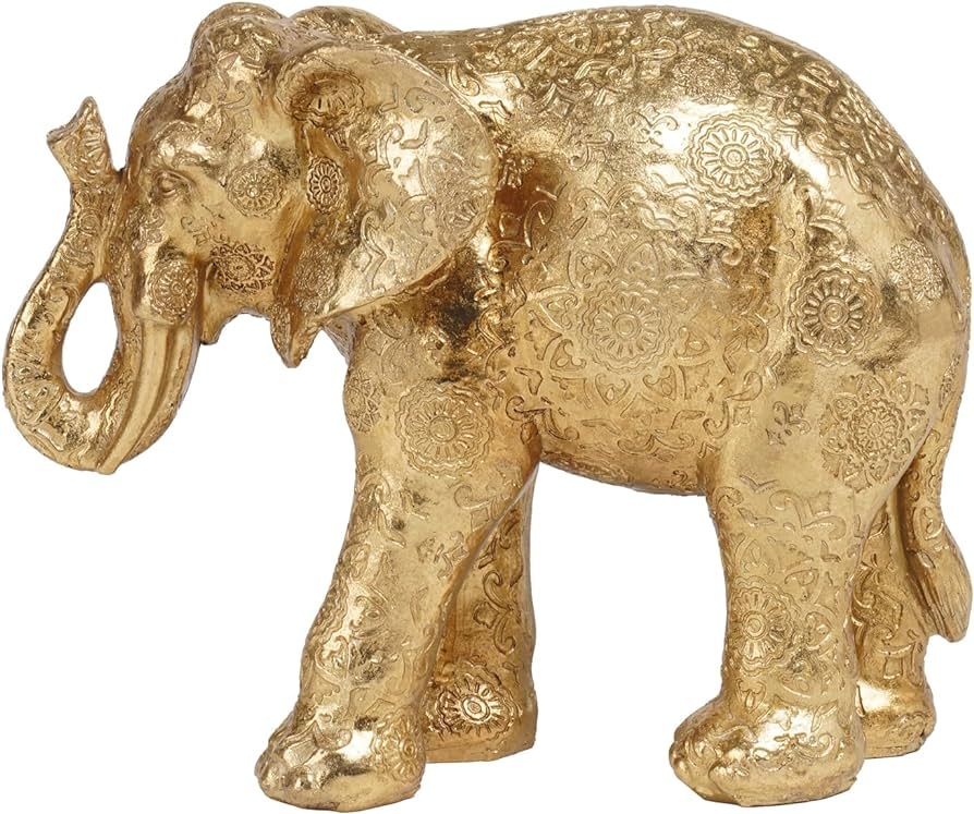Amazon.com: Guichifun Elephant Statues Home Décor Collectible Figurines - Gold Resin Elephant De... | Amazon (US)