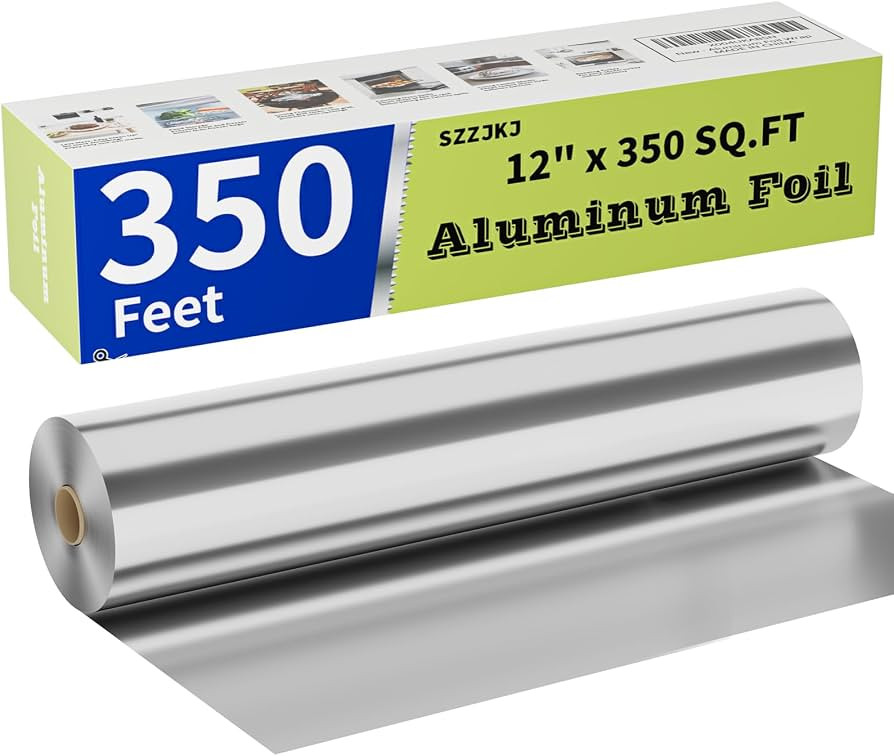 Aluminum Foil Roll, 12in x 350ft Aluminum Foil, Thick Strong Tin Foil with Cutter, Food Safe Clin... | Amazon (US)