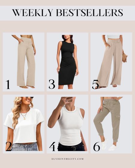 Last week’s bestsellers include wide leg pants that can be dressed up or down, a white tee, a black fitted midi dress, white tank, wide leg linen palazzo pants, and cargo joggers.

Bestsellers, spring outfit, summer outfit, resort wear, travel outfit, fashion over 40, amazon find

#LTKstyletip #LTKover40 #LTKfindsunder50