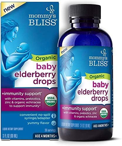 Mommy's Bliss Organic Baby Elderberry Drops Bottle Yummy Elderberry, 3 Fl Oz | Amazon (US)